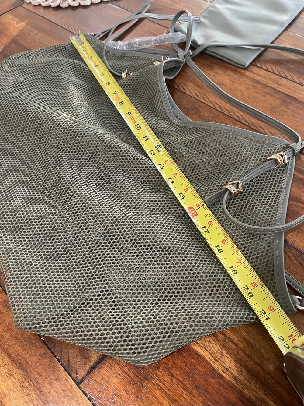 Aldo Meshcarry Olive Green Mesh slouchy tote Hobo Bag - Picture 16 of 16